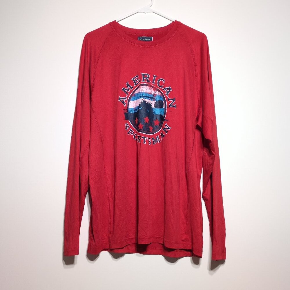 Club Room Rashguard Shirt XL Mens Red Long Sleeve Crew American Sportsman New